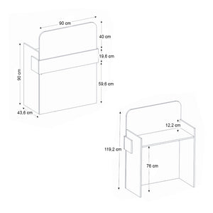 Γραφείο υποδοχής - reception Telmos  με LED χρώμα λευκό - sapphire oak 90x43,6x119,2εκ. - Pakobazaar