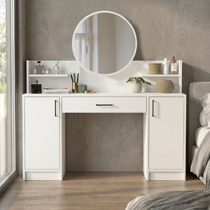 Τουαλέτα με καθρέπτη Talos  χρώμα λευκό 135x40x144,2εκ. - Pakobazaar
