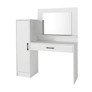 Τουαλέτα με καθρέπτη Kaunos  χρώμα λευκό 123,8x40x148,2εκ. - Pakobazaar