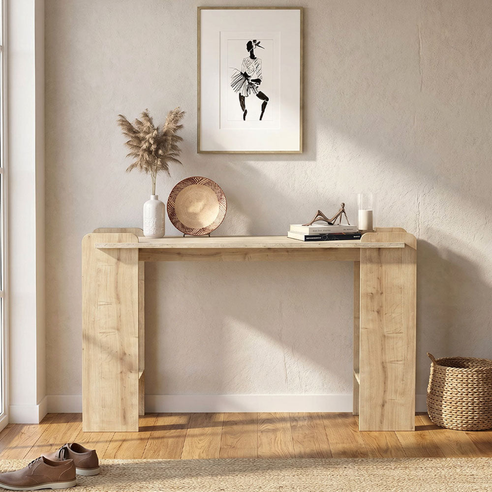 Κονσόλα Mendoza  χρώμα sapphire oak - travertine 130,8x35x76,8εκ.
