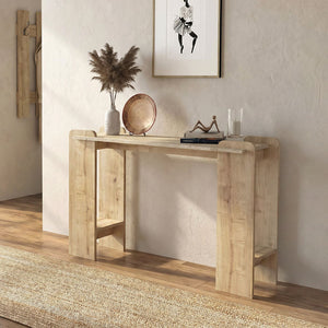Κονσόλα Mendoza  χρώμα sapphire oak - travertine 130,8x35x76,8εκ. - Pakobazaar