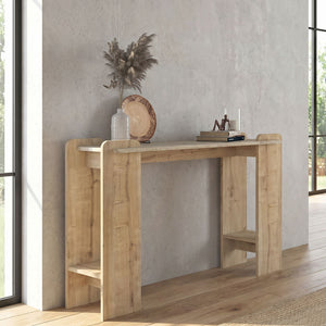 Κονσόλα Mendoza  χρώμα sapphire oak - travertine 130,8x35x76,8εκ. - Pakobazaar