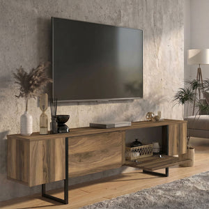 Έπιπλο τηλεόρασης Orontes  χρώμα καρυδί 180x29,6x50εκ. - Pakobazaar