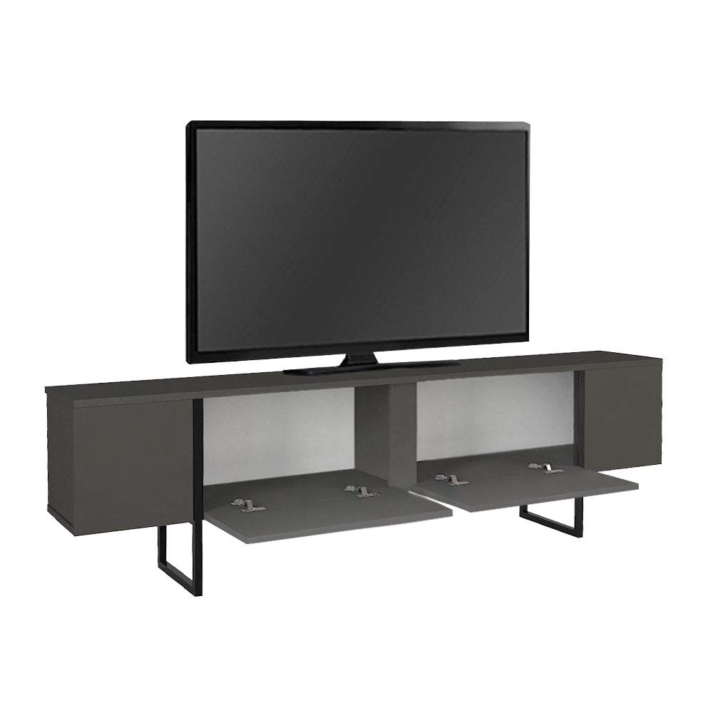 Έπιπλο τηλεόρασης Orontes  χρώμα ανθρακί 180x29,6x50εκ.