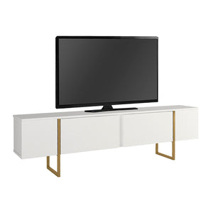 Έπιπλο τηλεόρασης Orontes  χρώμα λευκό - χρυσό 180x29,6x50εκ. - Pakobazaar