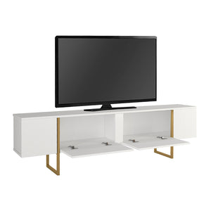 Έπιπλο τηλεόρασης Orontes  χρώμα λευκό - χρυσό 180x29,6x50εκ. - Pakobazaar