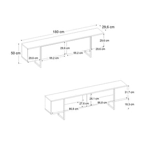 Έπιπλο τηλεόρασης Orontes  χρώμα λευκό - χρυσό 180x29,6x50εκ. - Pakobazaar