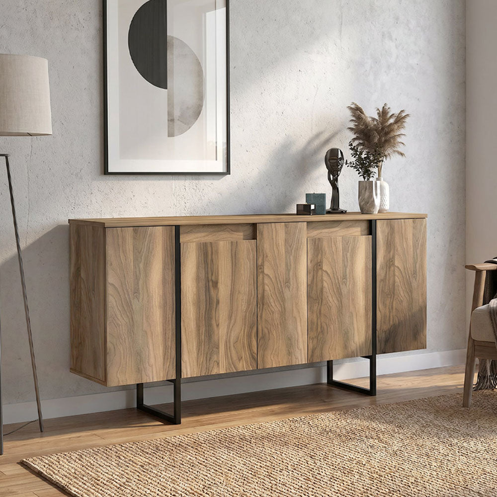 Μπουφές Orontes  χρώμα καρυδί 160x35,2x80εκ.