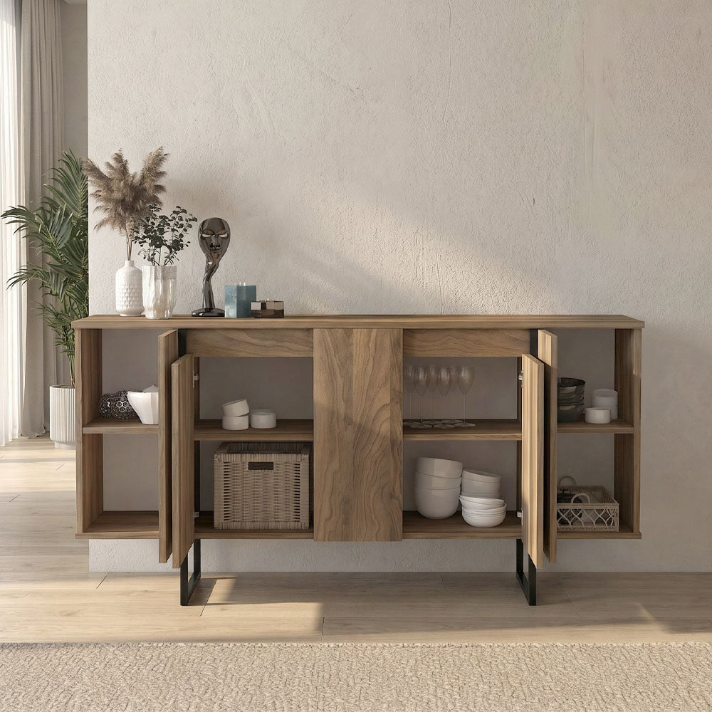Μπουφές Orontes  χρώμα καρυδί 160x35,2x80εκ.