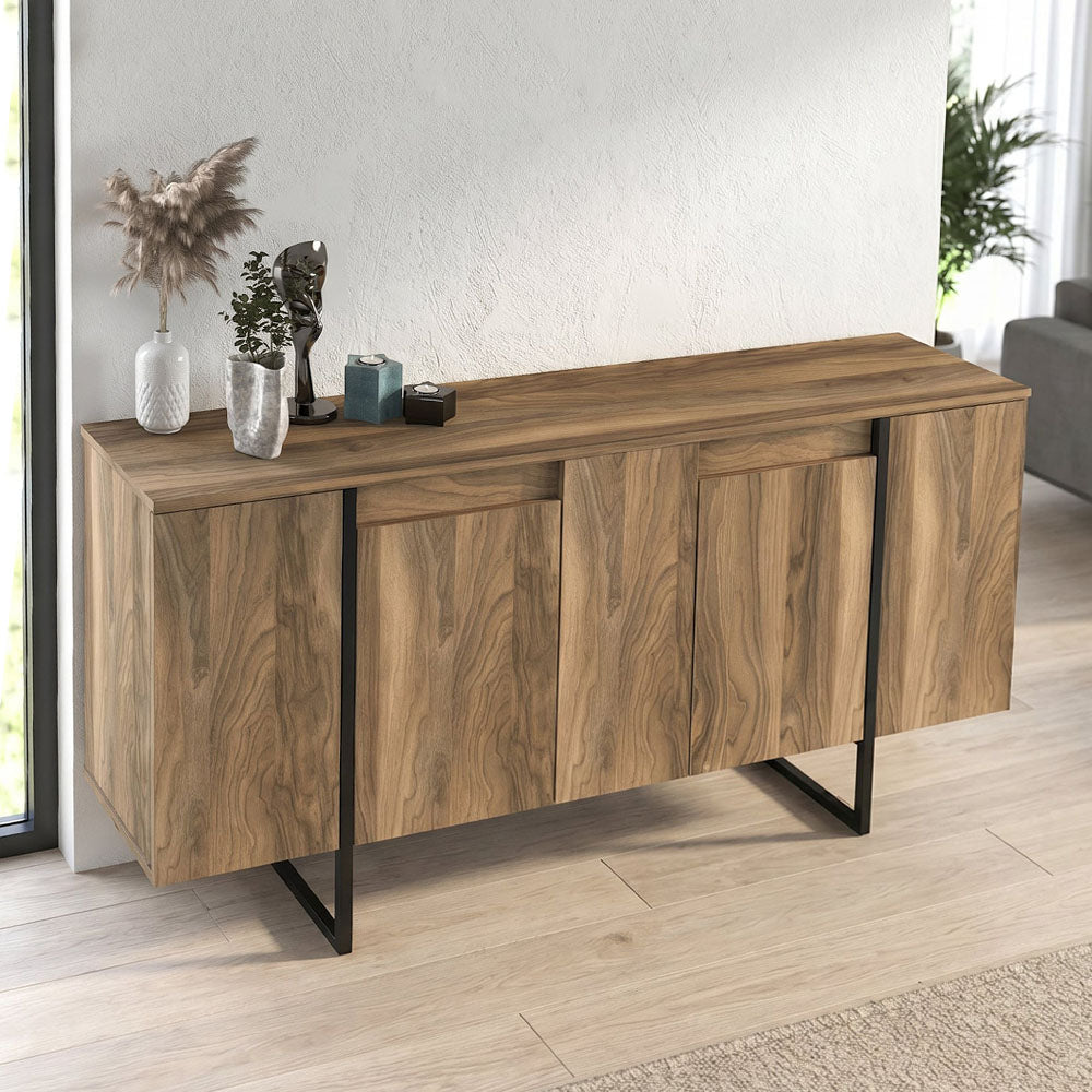 Μπουφές Orontes  χρώμα καρυδί 160x35,2x80εκ.