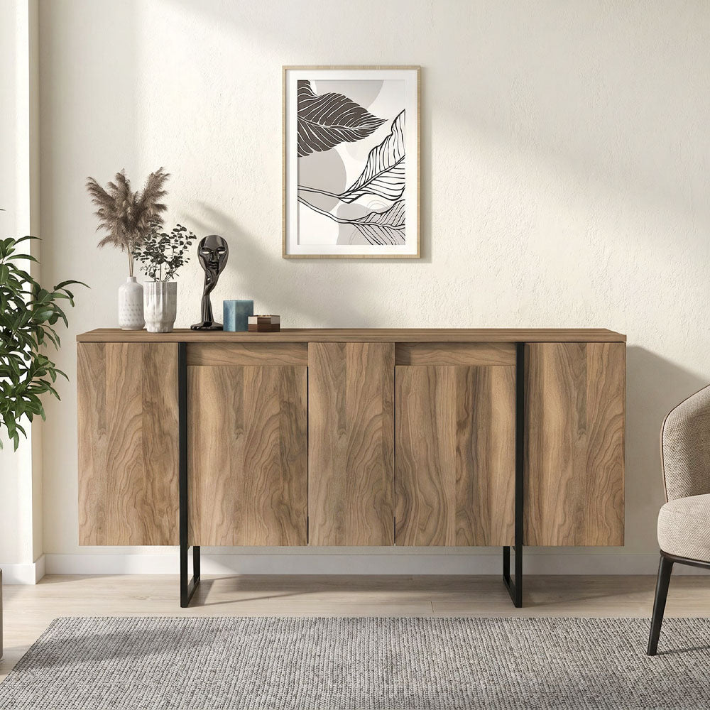 Μπουφές Orontes  χρώμα καρυδί 160x35,2x80εκ.