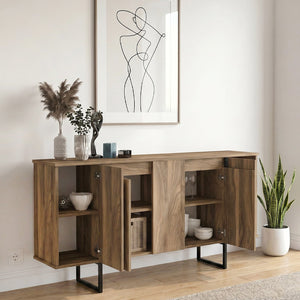 Μπουφές Orontes  χρώμα καρυδί 160x35,2x80εκ. - Pakobazaar