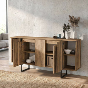 Μπουφές Orontes  χρώμα καρυδί 160x35,2x80εκ. - Pakobazaar