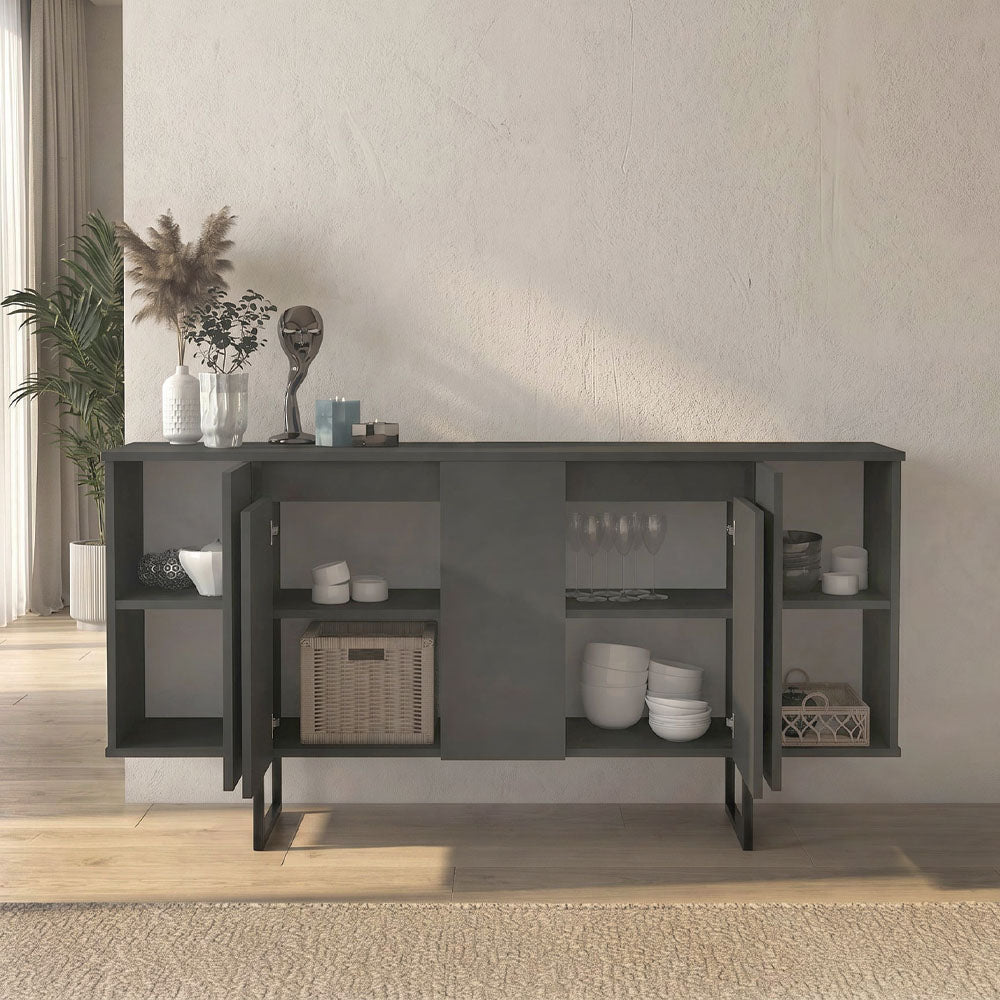 Μπουφές Orontes  χρώμα ανθρακί 160x35,2x80εκ.