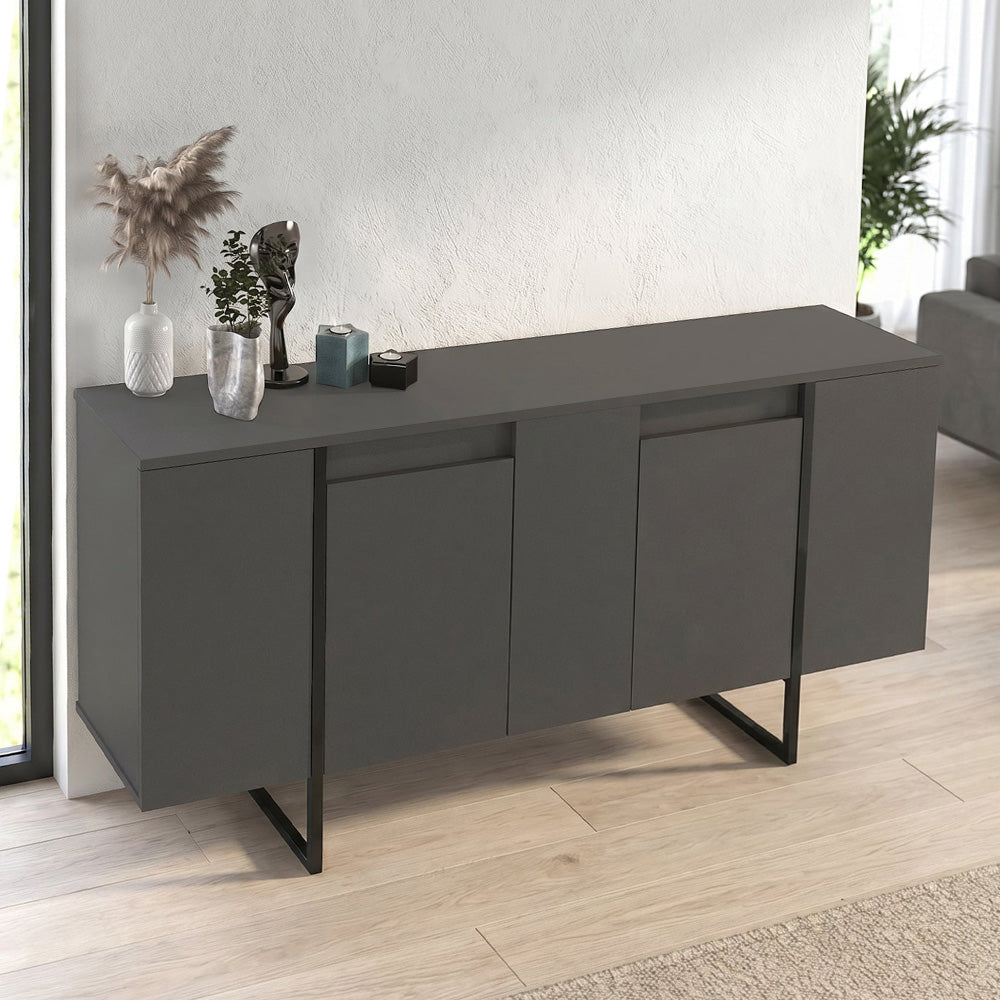 Μπουφές Orontes  χρώμα ανθρακί 160x35,2x80εκ.