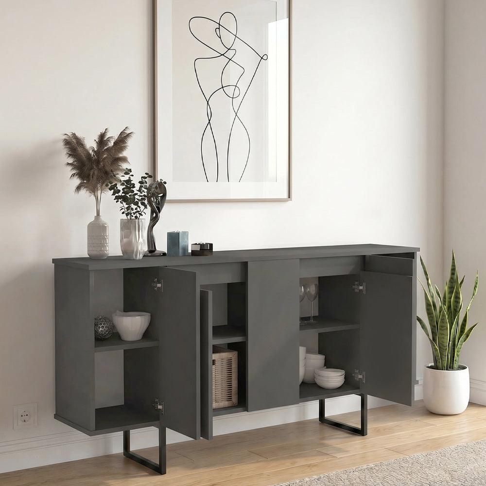 Μπουφές Orontes  χρώμα ανθρακί 160x35,2x80εκ.
