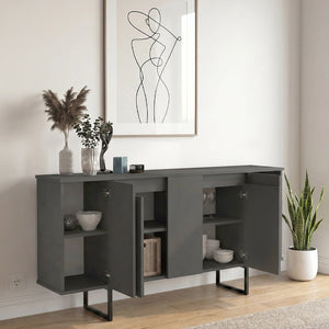Μπουφές Orontes  χρώμα ανθρακί 160x35,2x80εκ. - Pakobazaar