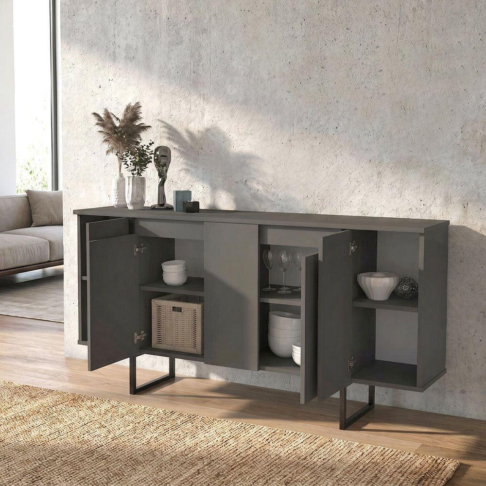 Μπουφές Orontes  χρώμα ανθρακί 160x35,2x80εκ.