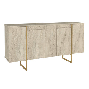 Μπουφές Orontes  χρώμα travertine - χρυσό 160x35,2x80εκ. - Pakobazaar