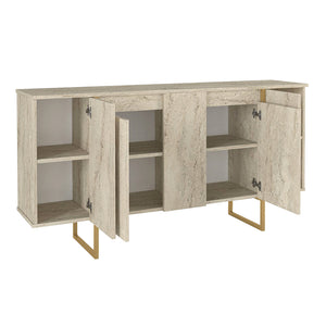 Μπουφές Orontes  χρώμα travertine - χρυσό 160x35,2x80εκ. - Pakobazaar