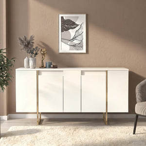 Μπουφές Orontes  χρώμα λευκό - χρυσό 160x35,2x80εκ. - Pakobazaar