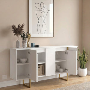 Μπουφές Orontes  χρώμα λευκό - χρυσό 160x35,2x80εκ. - Pakobazaar