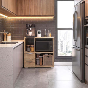 Έπιπλο κουζίνας για φουρνάκι Ece  χρώμα sapphire oak 80x40x83εκ. - Pakobazaar