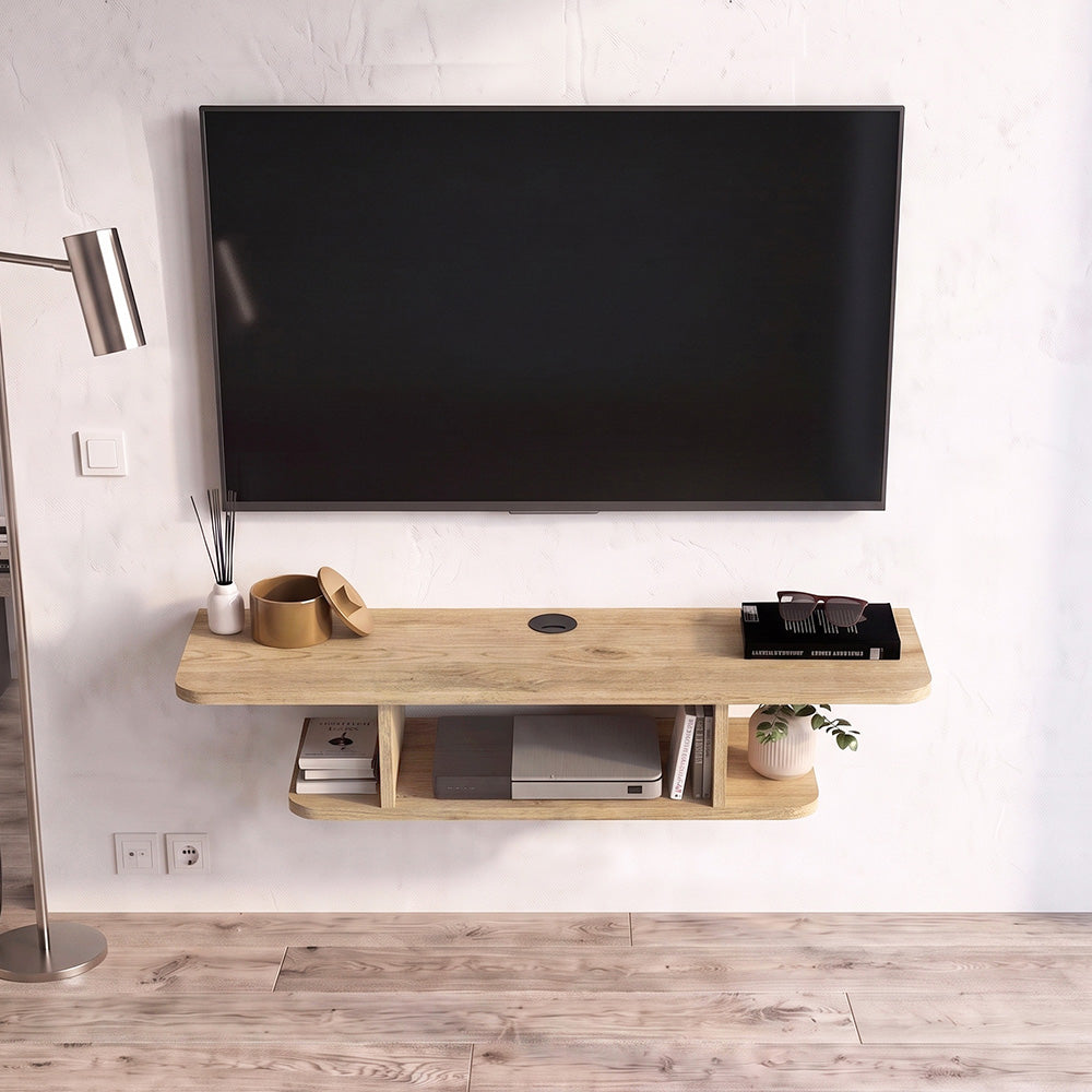 Έπιπλο τηλεόρασης επιτοίχιο Arkea  χρώμα sepet oak 105x29,6x18,6εκ. - Pakobazaar