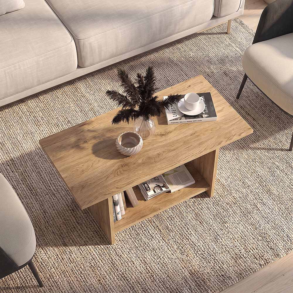 Τραπεζάκι σαλονιού Rema  χρώμα sepet oak 80x40x41,8εκ. - Pakobazaar