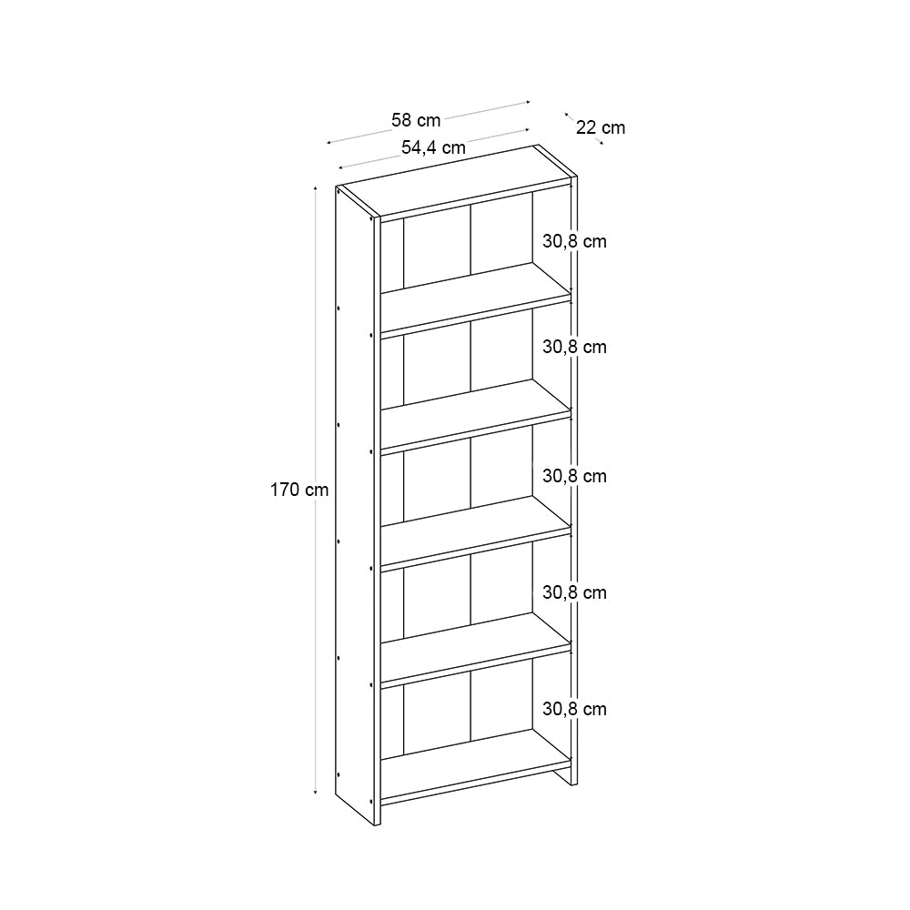 Βιβλιοθήκη Anfisa  χρώμα λευκό 58x22x170εκ. - Pakobazaar