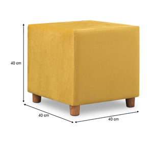 Σκαμπώ Daisy  υφασμάτινο χρώμα κίτρινο 40x40x40εκ.