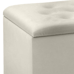 Σκαμπώ - Ταμπουρέ Lotus  βελούδινο χρώμα κρεμ 90x40x50εκ. - Pakobazaar