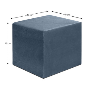 Σκαμπώ April  βελούδινο χρώμα ανθρακί 40x40x40εκ.