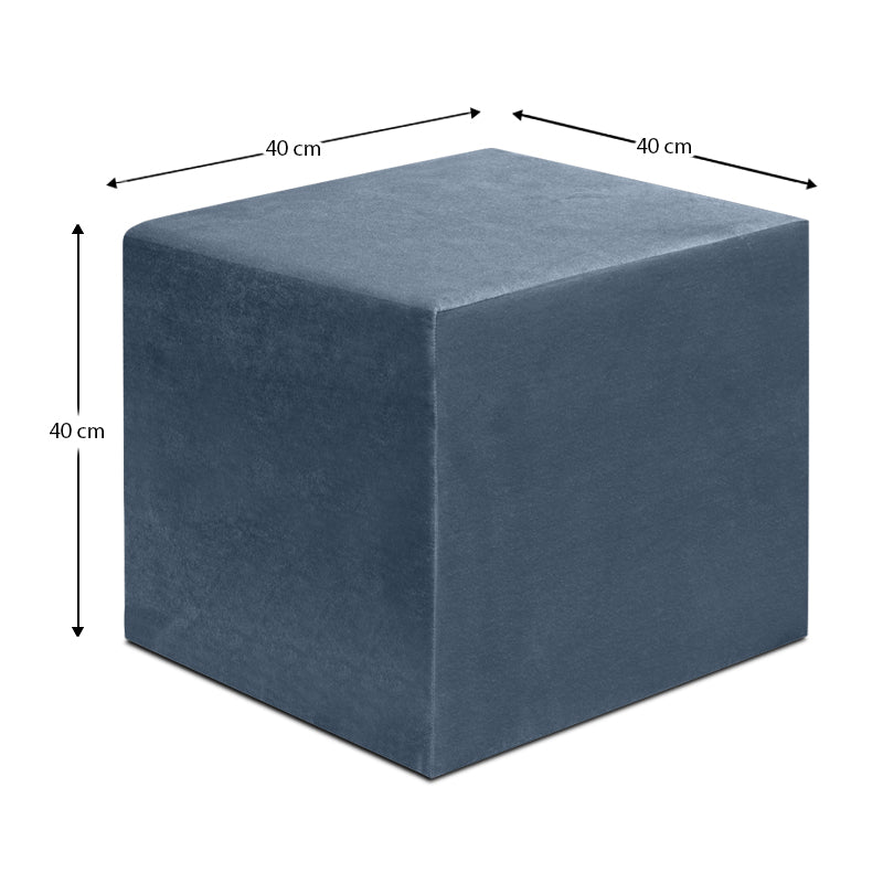 Σκαμπώ April  βελούδινο χρώμα ανθρακί 40x40x40εκ.