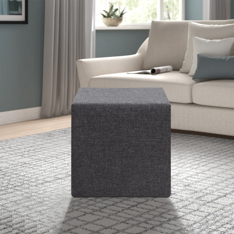 Σκαμπώ Linda  υφασμάτινο χρώμα ανθρακί 40x40x40εκ.