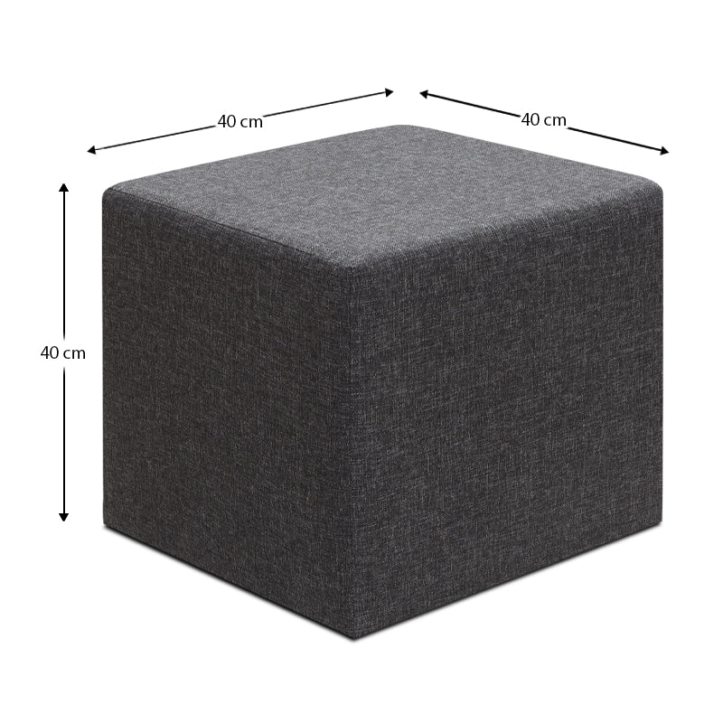 Σκαμπώ Linda  υφασμάτινο χρώμα ανθρακί 40x40x40εκ.