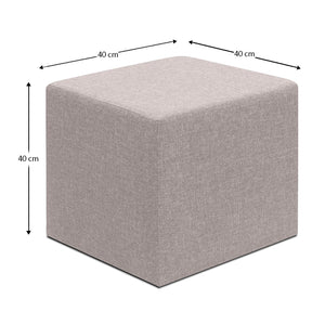 Σκαμπώ Linda  υφασμάτινο χρώμα μπεζ 40x40x40εκ.