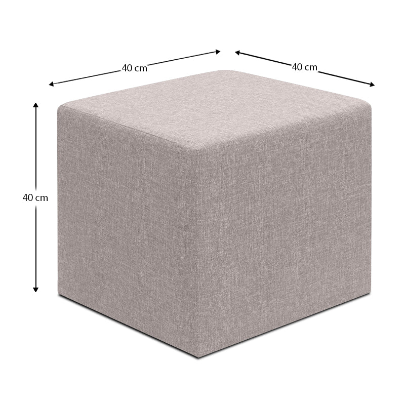 Σκαμπώ Linda  υφασμάτινο χρώμα μπεζ 40x40x40εκ.