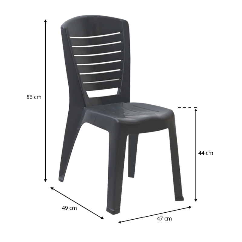 Καρέκλα πολυπροπυλενίου Tabia  χρώμα ανθρακί 47x49x86εκ.