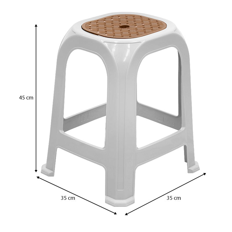 Σκαμπώ πολυπροπυλενίου στοιβαζόμενο Desia  χρώμα λευκό 35x35x45εκ.