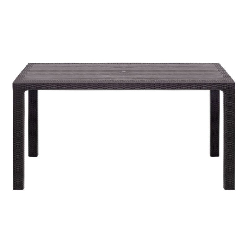Τραπέζι πολυπροπυλενίου Kalan  χρώμα καφέ 150x90x75εκ. - Pakobazaar