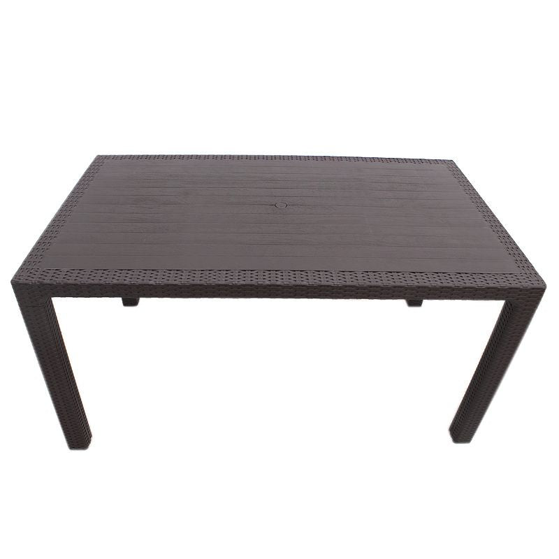 Τραπέζι πολυπροπυλενίου Kalan  χρώμα καφέ 150x90x75εκ. - Pakobazaar