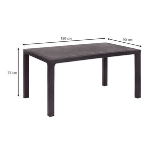 Τραπέζι πολυπροπυλενίου Kalan  χρώμα καφέ 150x90x75εκ. - Pakobazaar