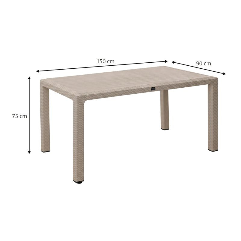 Τραπέζι πολυπροπυλενίου Kalan  χρώμα cappuccino 150x90x75εκ. - Pakobazaar