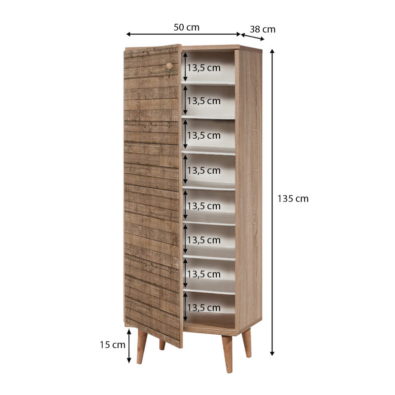 Παπουτσοθήκη - Ντουλάπι Soho  χρώμα sonoma 50x38x135εκ.