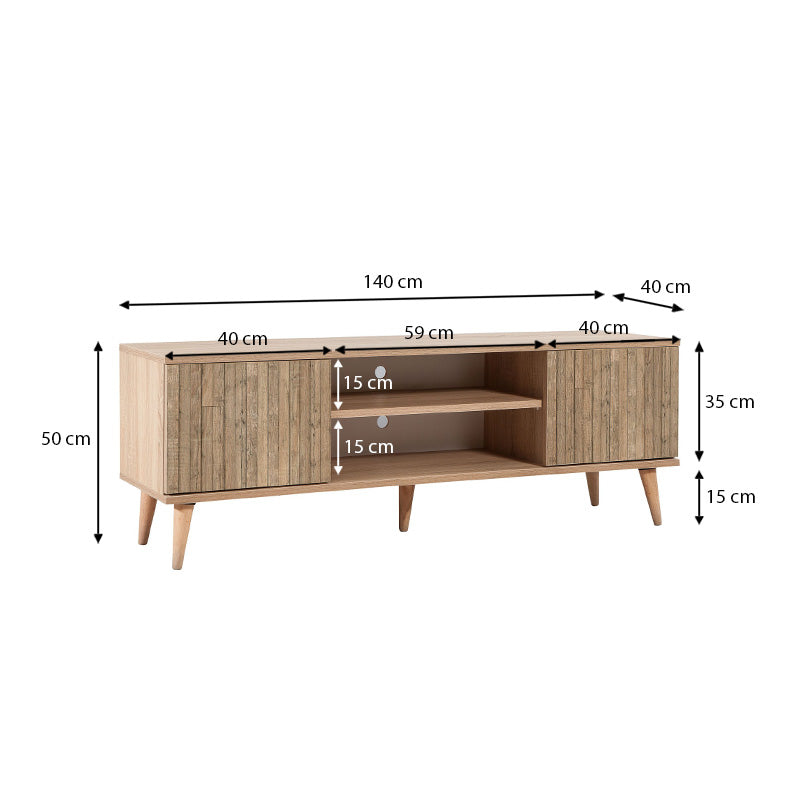 Έπιπλο τηλεόρασης Soho  χρώμα sonoma 140x40x50 εκ.