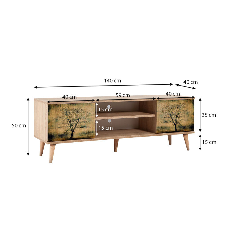 Έπιπλο τηλεόρασης Soho  χρώμα sonoma 140x40x50 εκ.