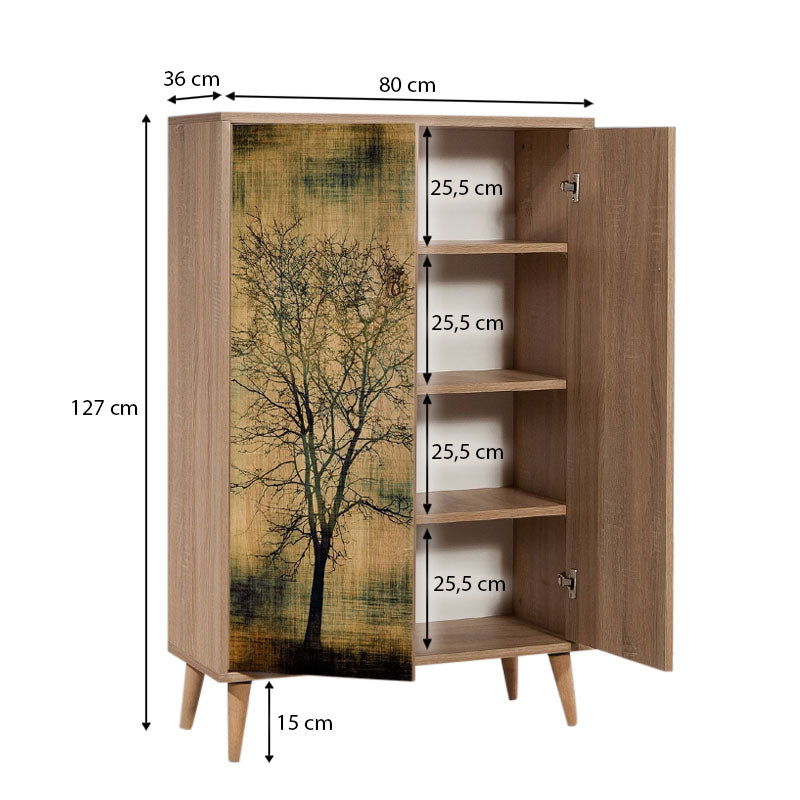 Παπουτσοθήκη - Ντουλάπι Soho  χρώμα sonoma 80x36x127εκ.