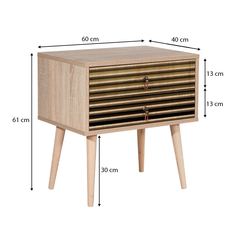 Κομοδίνο Soho  χρώμα sonoma 60x40x61εκ.