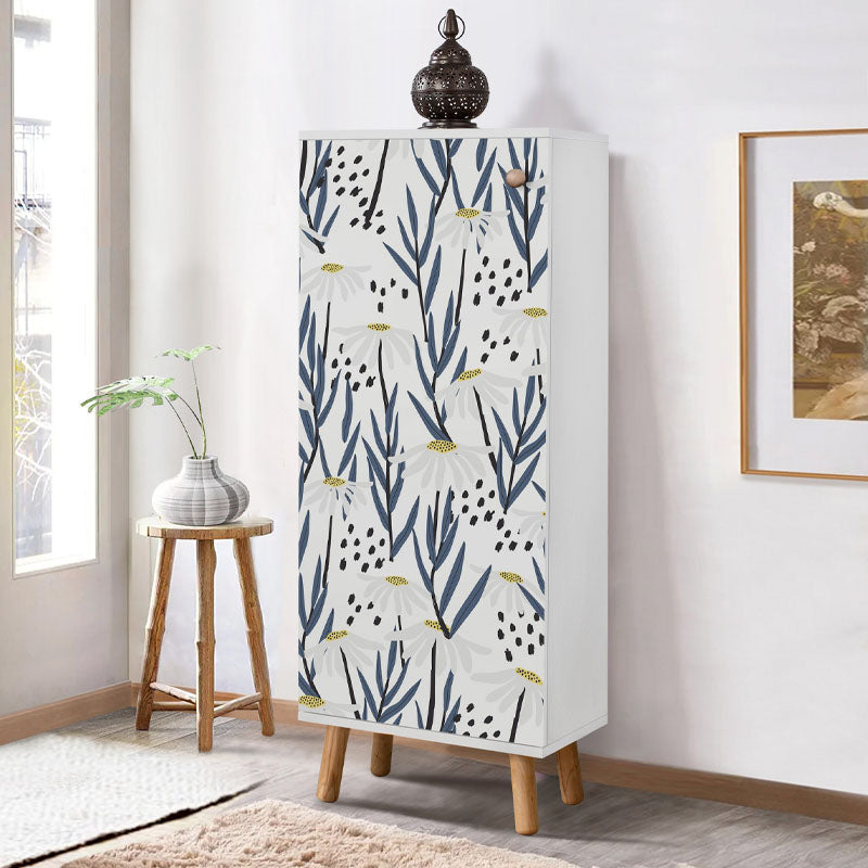 Ντουλάπι κουζίνας/μπάνιου - Παπουτσοθήκη Assiri  χρώμα λευκό 50x38x135εκ.